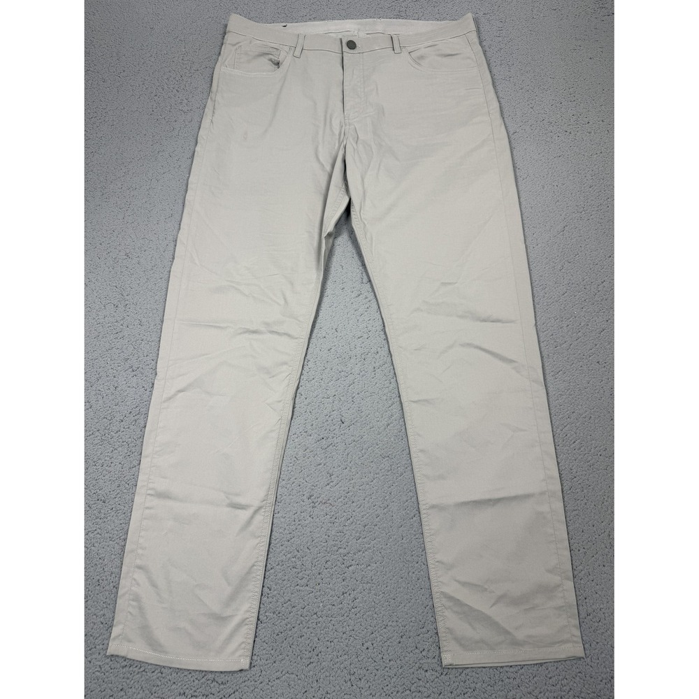 Faherty Reserve Movement Pants Mens 36x32 Beige Chino Stretch 5 Pocket Casual